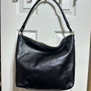 Vintage Kate Spade Black Leather Shoulder Bag W/Zipper
